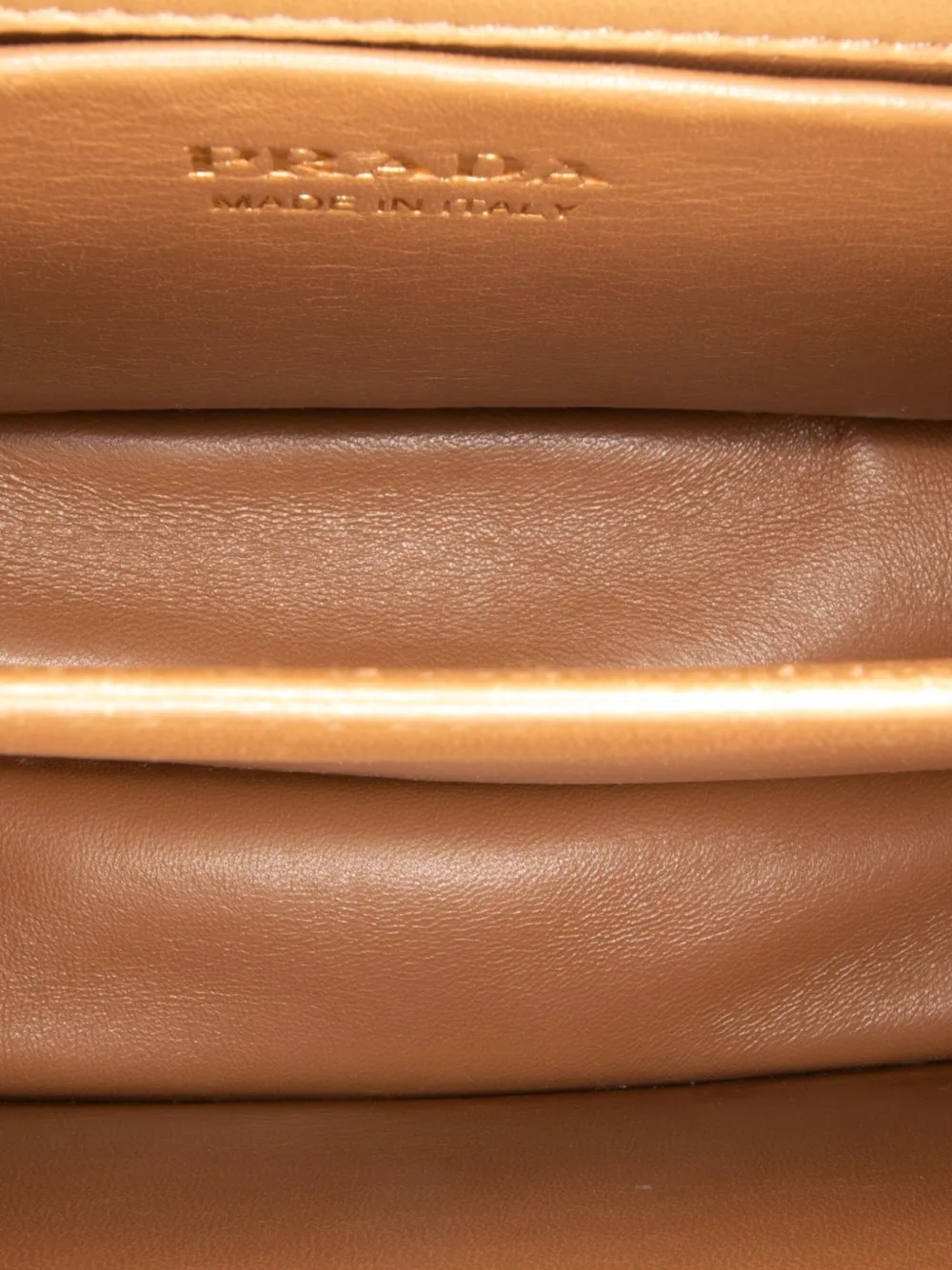 Pre-owned Prada 2013-2025 Nappa Stitched Satchel In Brown