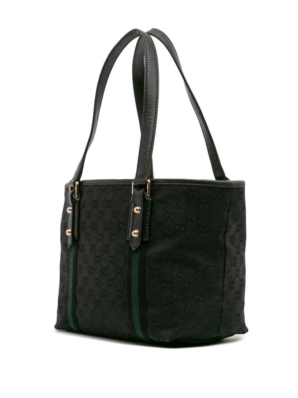 Pre-owned Gucci 2000-2015 Gg Canvas Jolicoeur Tote Bag In Black