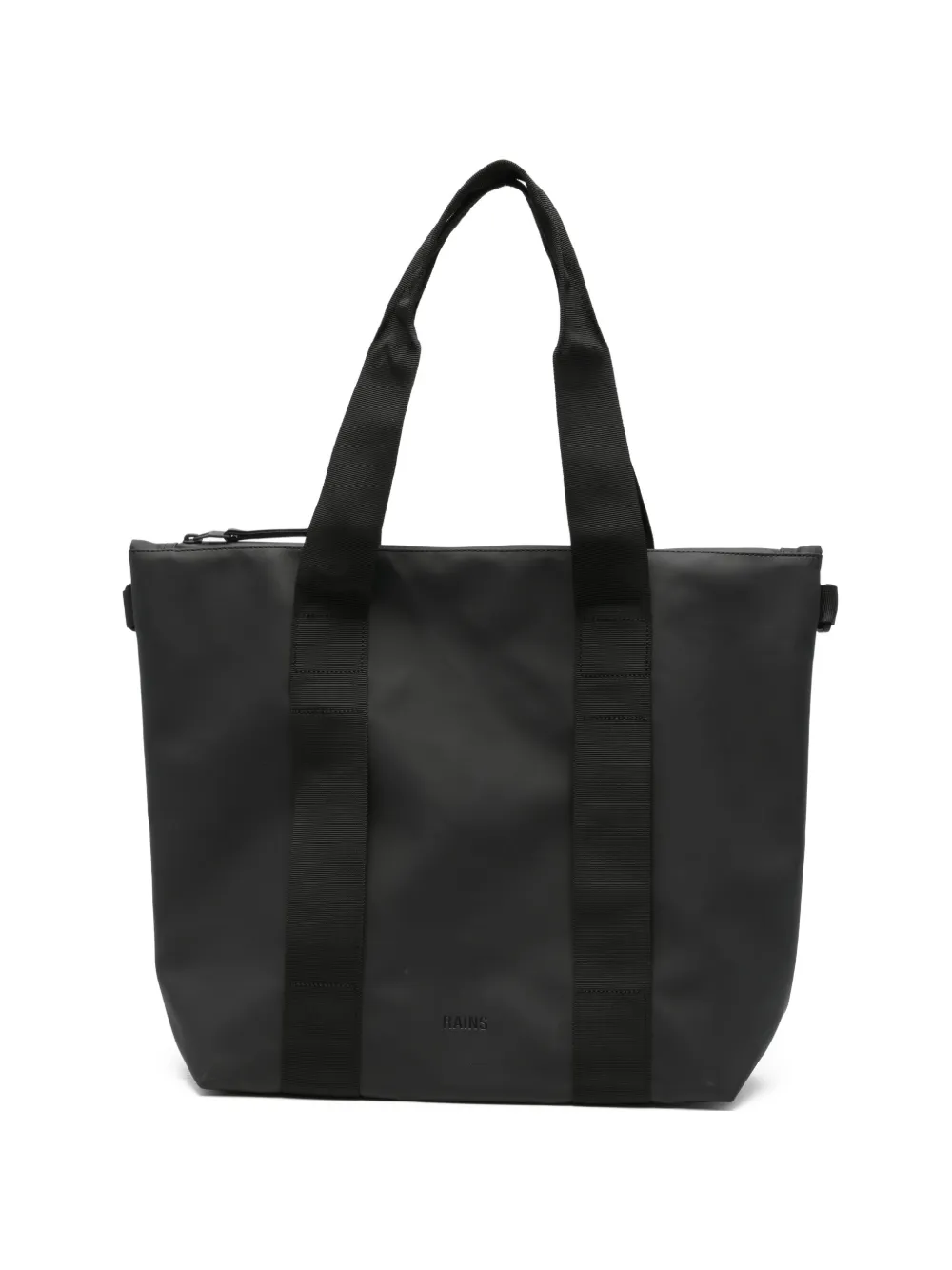 Rains mini logo-embossed tote bag - Nero