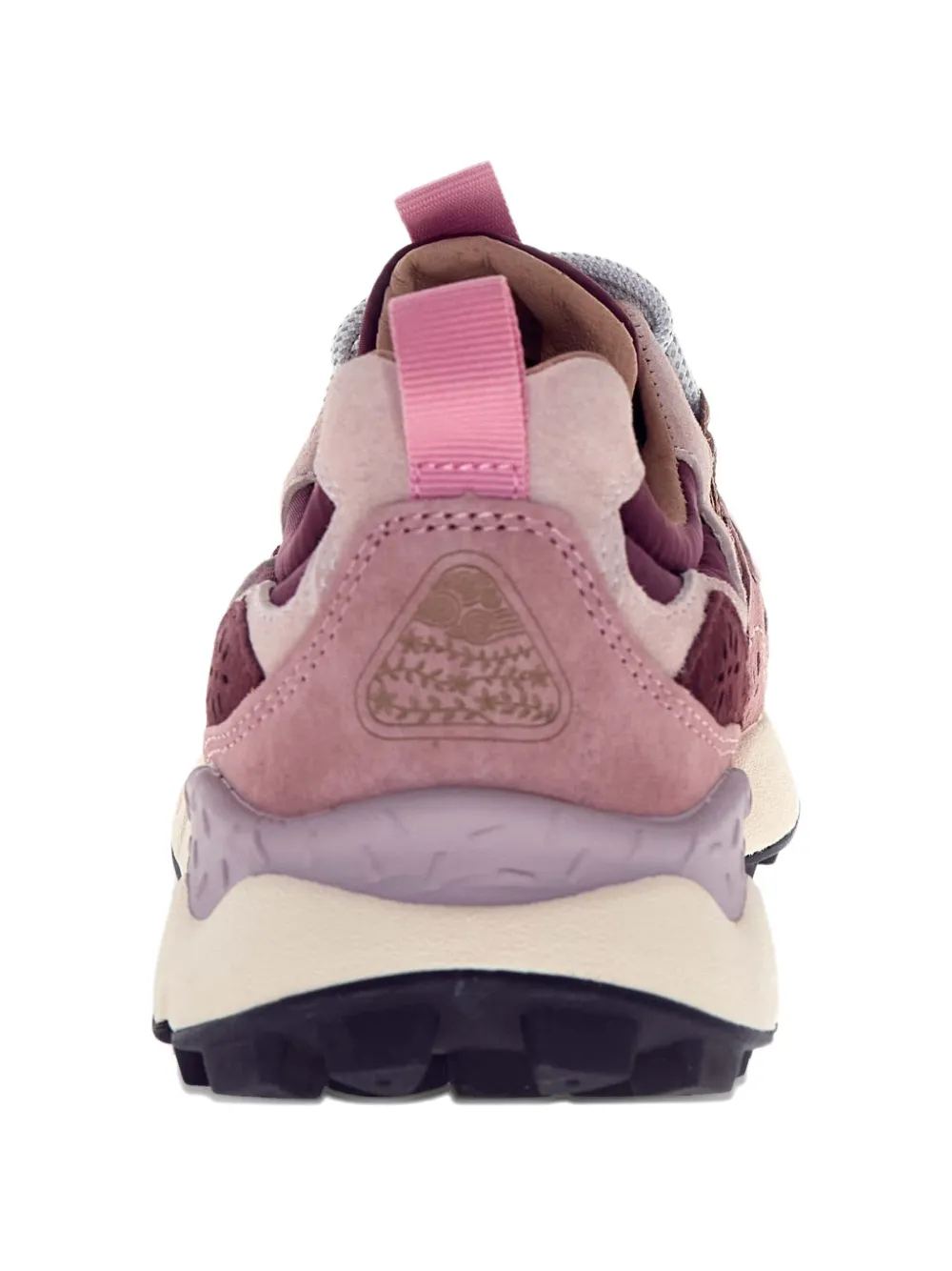Flower Mountain Yamano 3 Natural And Dark Green Suede And Teddy Bear Sneakers In Pink