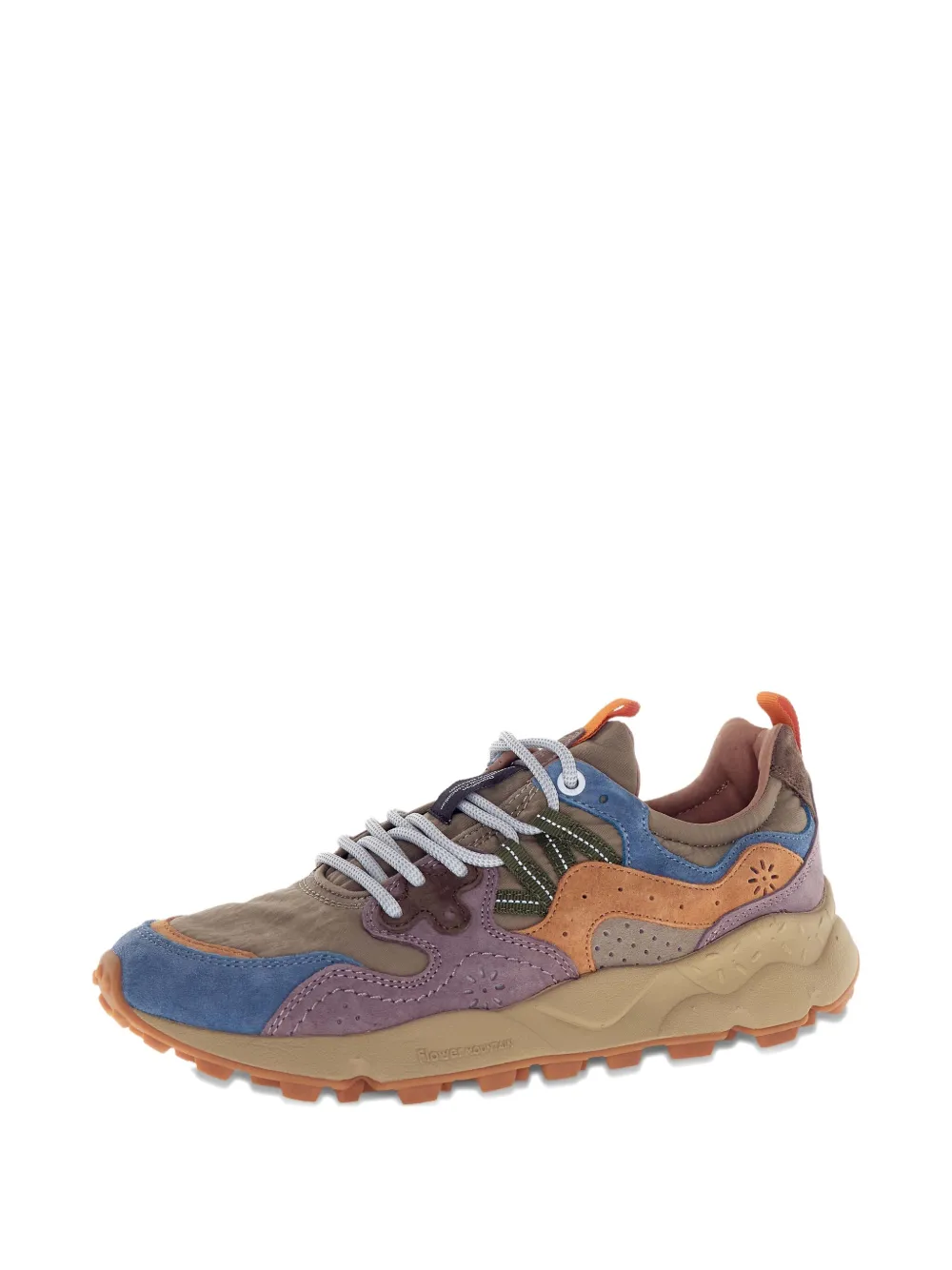 Flower Mountain Yamano 3 Nubuck Leather Panelled Sneakers In Multi