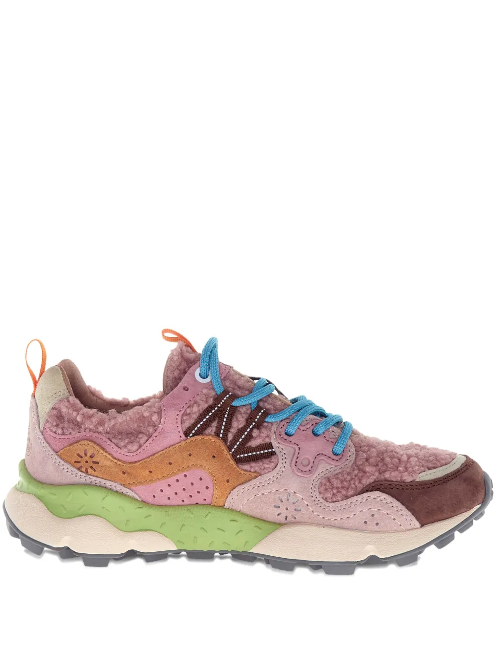 FLOWER MOUNTAIN panelled chunky sneakers Roze