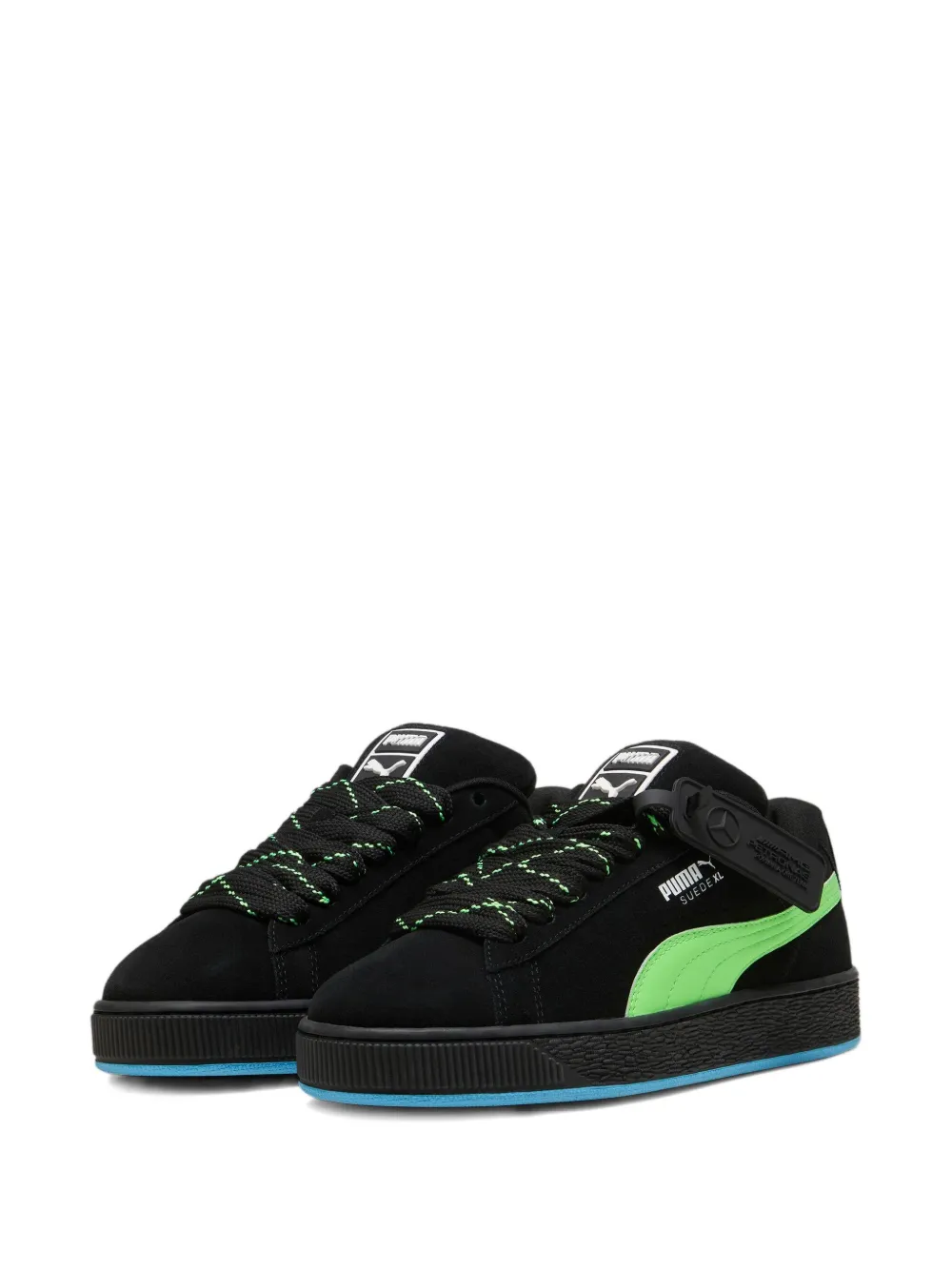 PUMA x Mercedes AMG XL "Black" suède sneakers Zwart