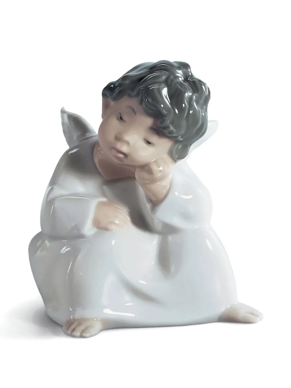 Lladrò Little Angel Meditating Figurine In White