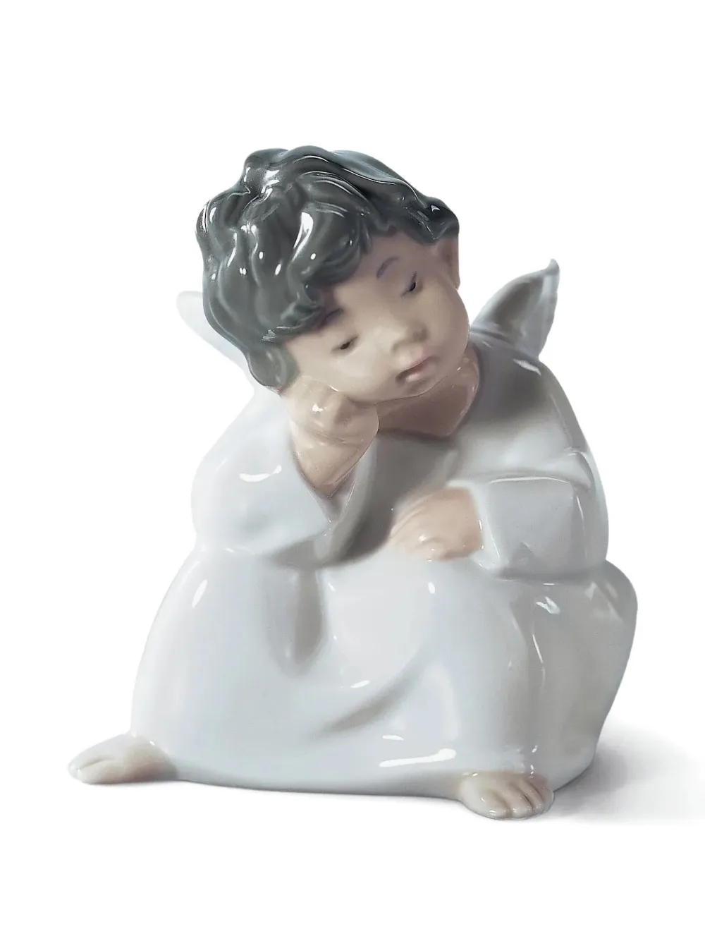 Lladrò Little Angel Meditating Figurine In White