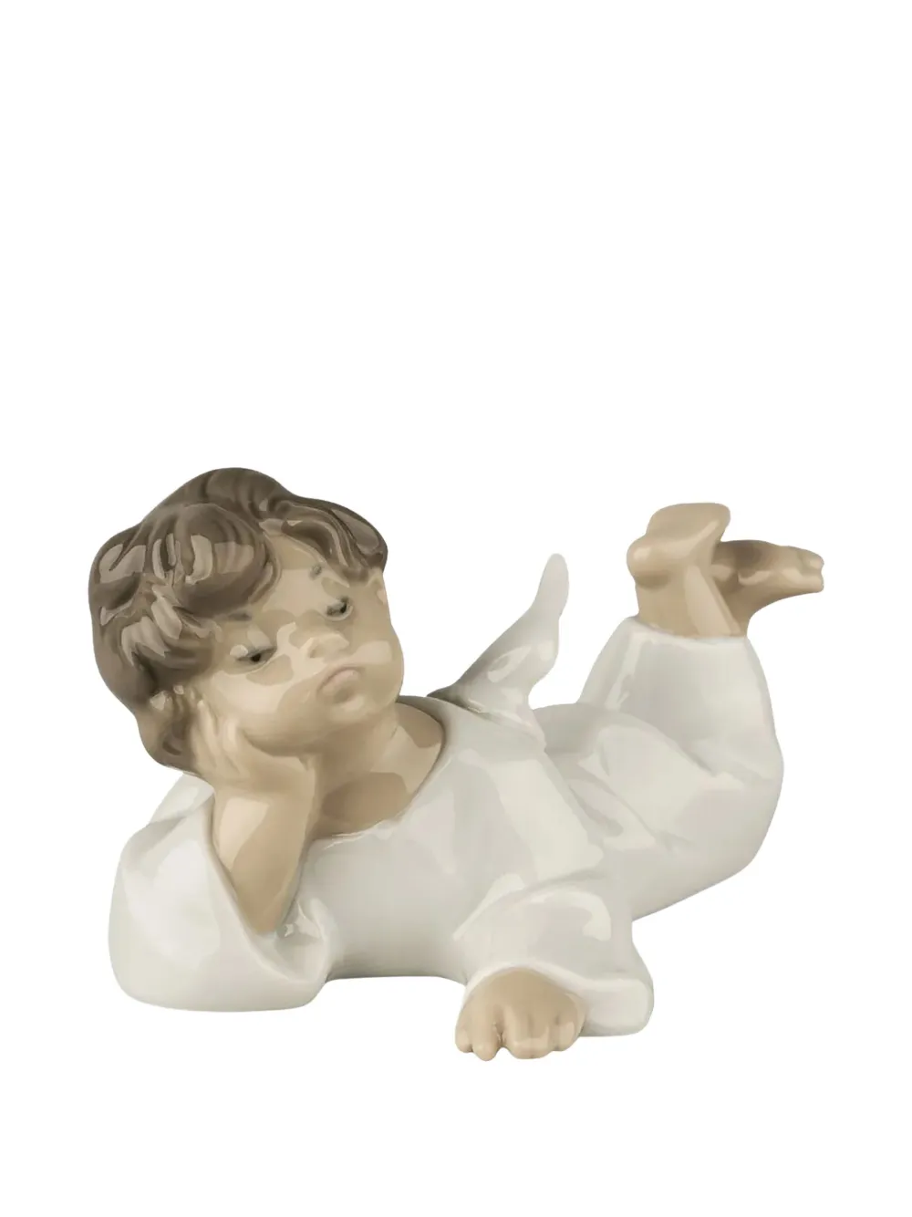 Lladrò Angel Laying Down Sculpture In White