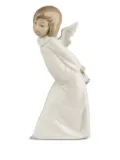 Lladró Curious Angel sculpture - White