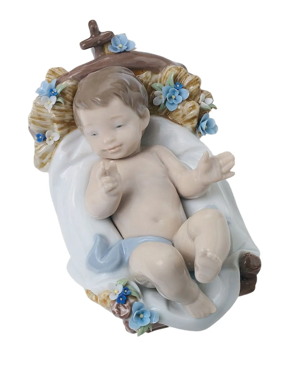 Lladrò Baby Jesus Figurine (7 X 13cm) In Blue