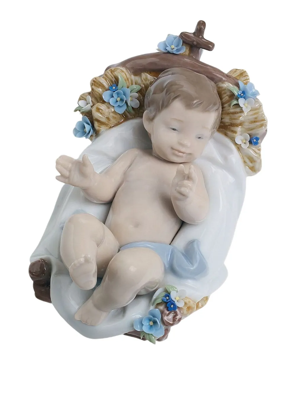 Lladrò Baby Jesus Figurine (7 X 13cm) In Blue