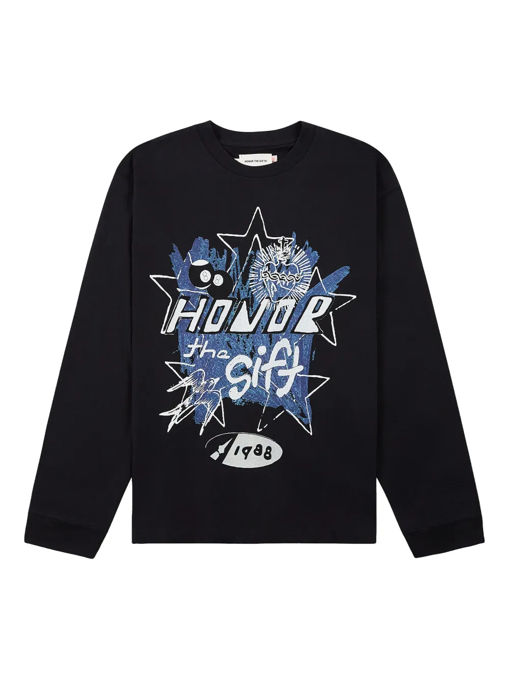 Honor The Gift Pop Art long-sleeve T-Shirt | Black | Image 1
