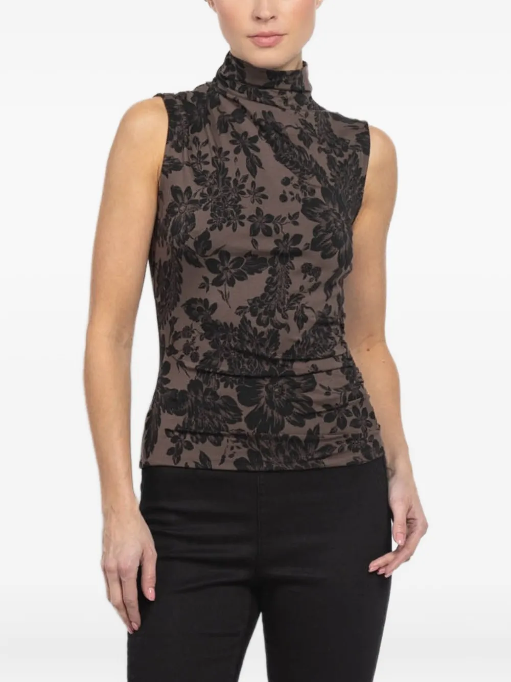 Veronica Beard Mylie Oberteil mit Stehkragen - Braun