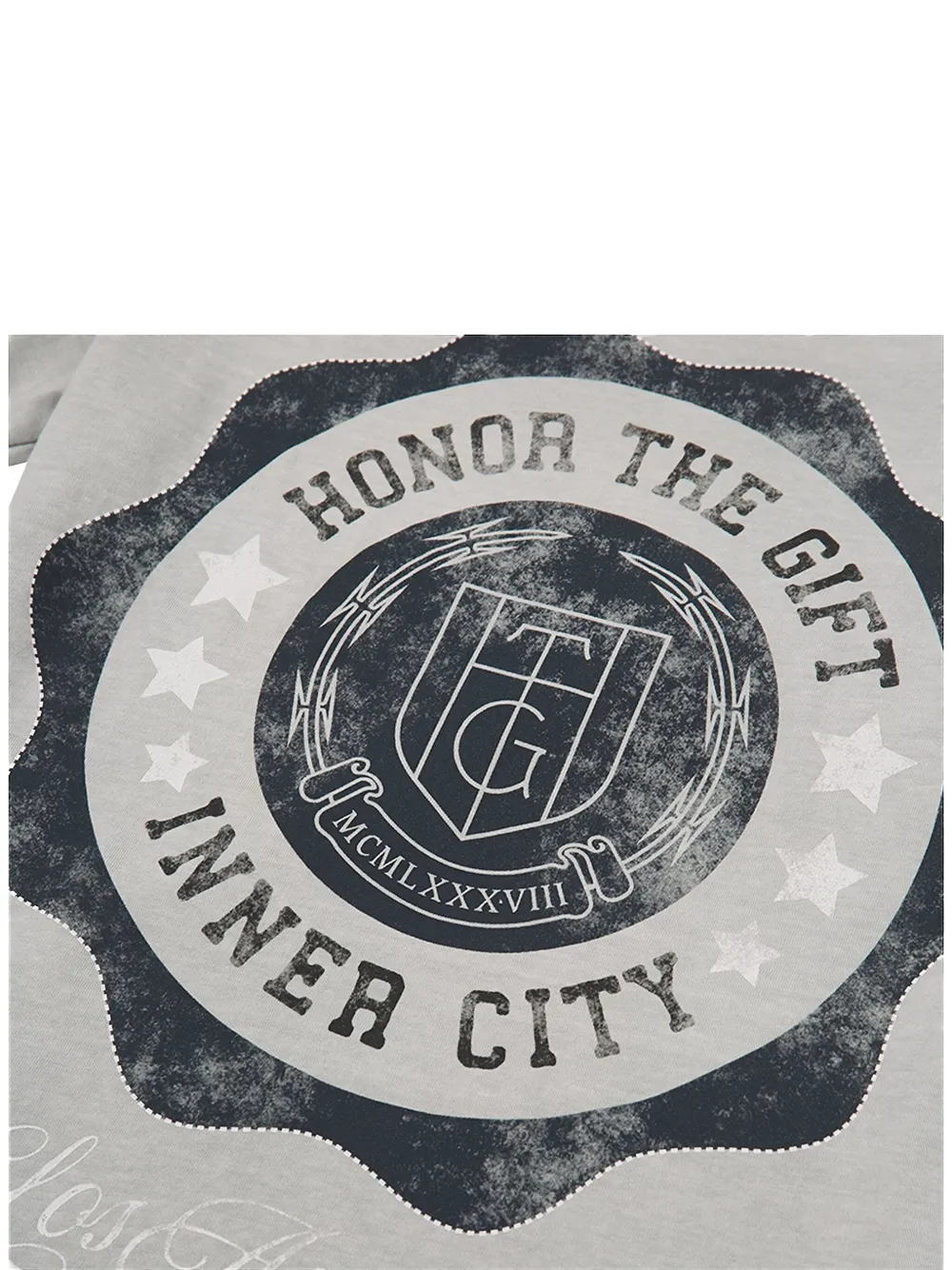 Honor The Gift Seal Logo T-shirt - Grijs