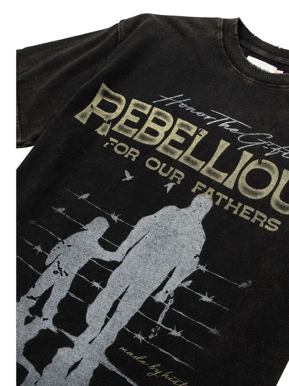 Honor The Gift Rebellious For Our Fathers crew-neck T-shirt - Zwart