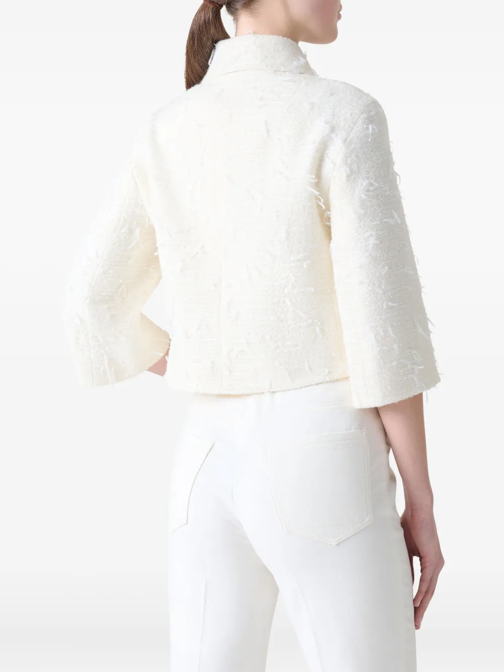 Akris Frayed Jacket In White