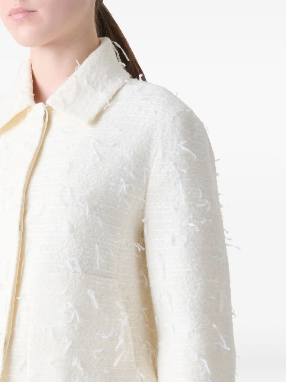 Akris Frayed Jacket In White