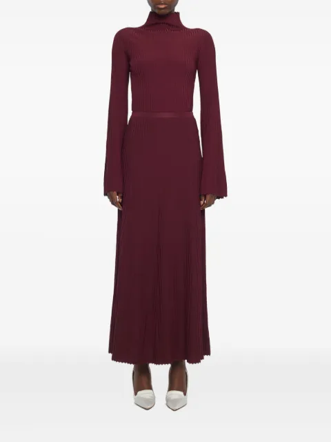 Adam Lippes pleated roll-neck skirt