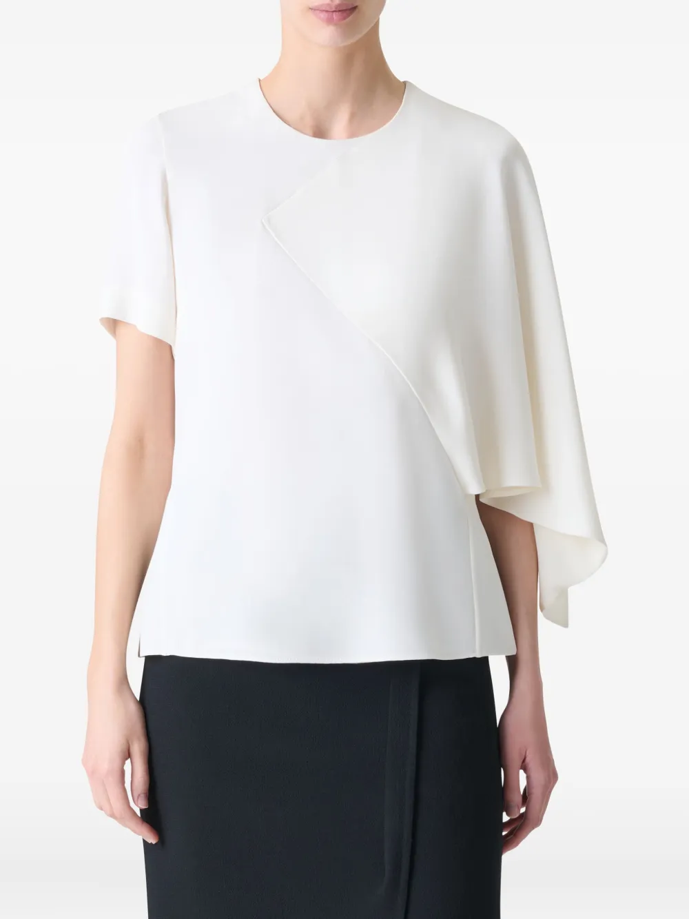 Akris Asymmetrische gedrapeerde blouse Wit