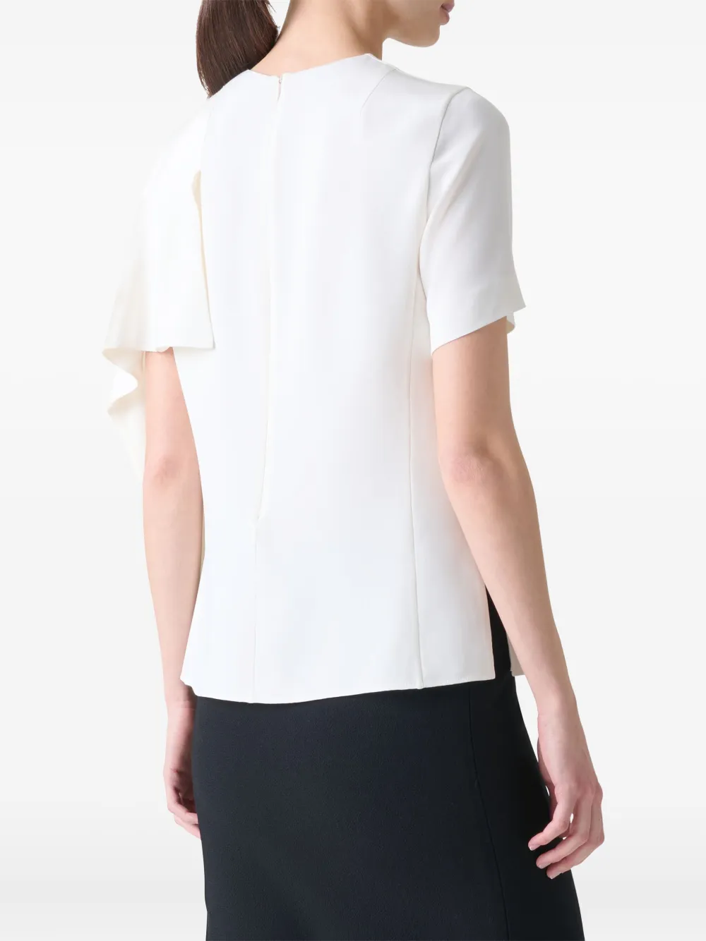 Akris Asymmetrische gedrapeerde blouse Wit