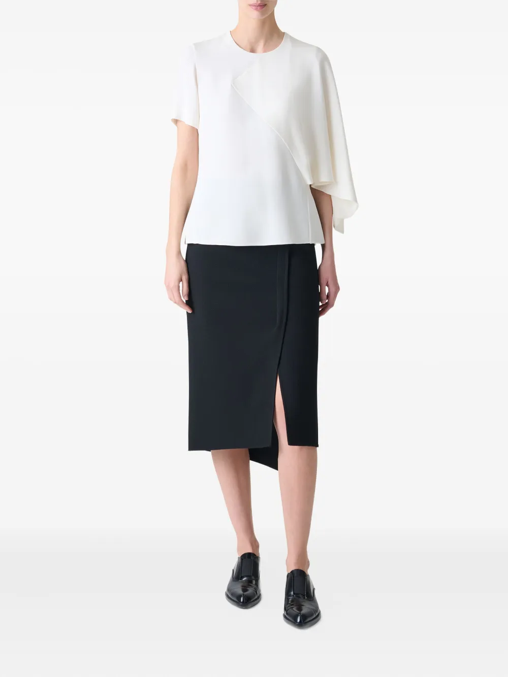 Akris asymmetric-sleeve blouse - Wit