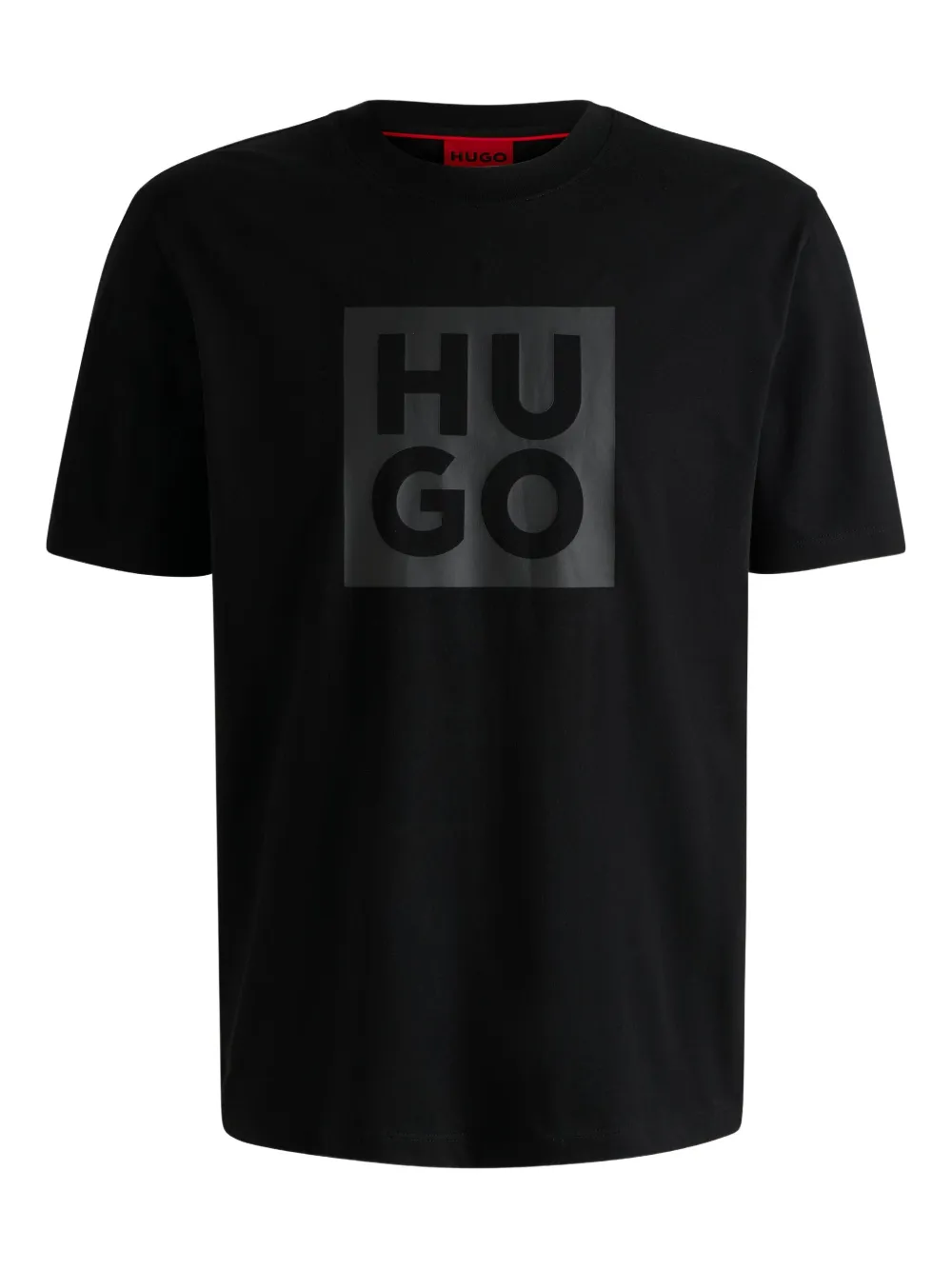 HUGO Camiseta com logo emborrachado | Preto | Image 1
