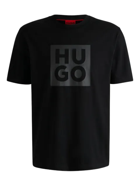 HUGO Camiseta com logo emborrachado