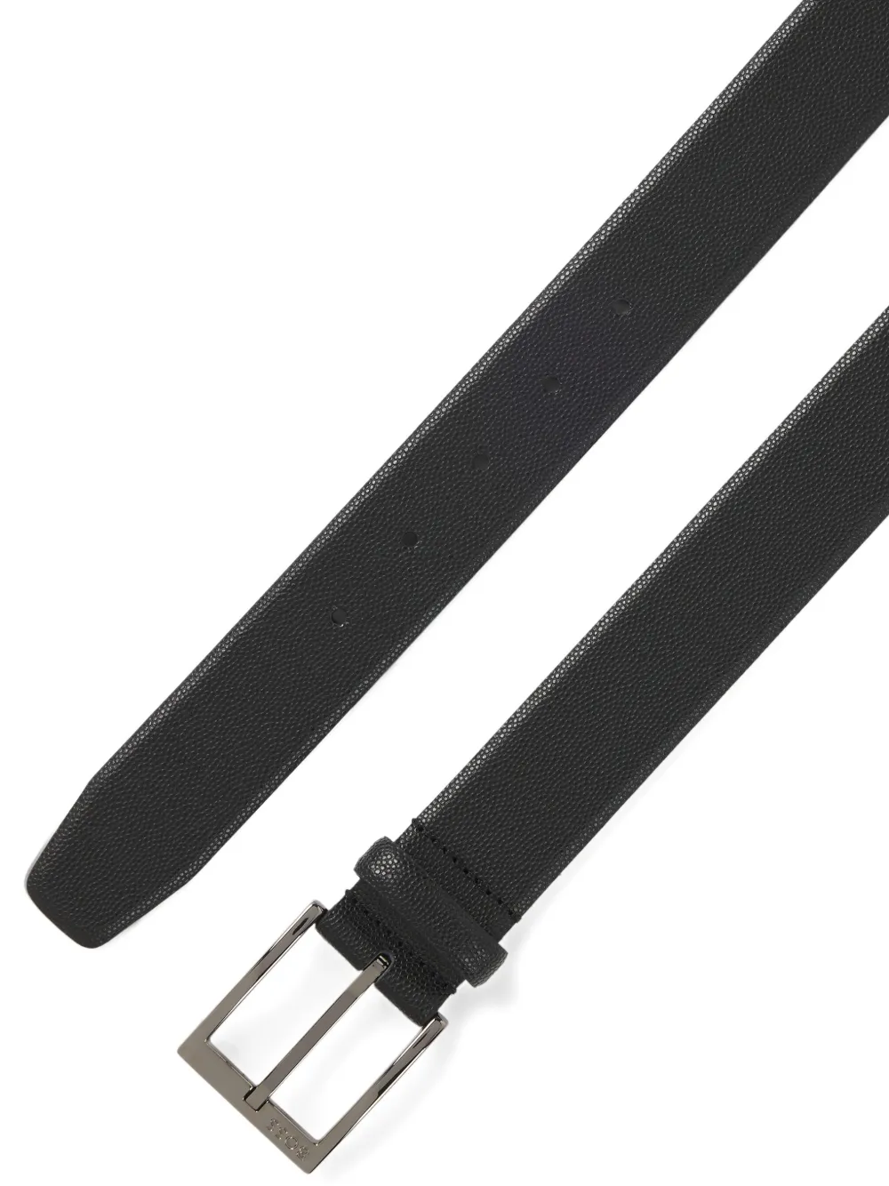 BOSS Leren riem met gegraveerd logo - Zwart