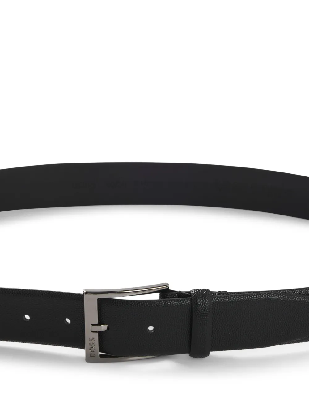  Boss Logo-engraved Leather Belt - Black 