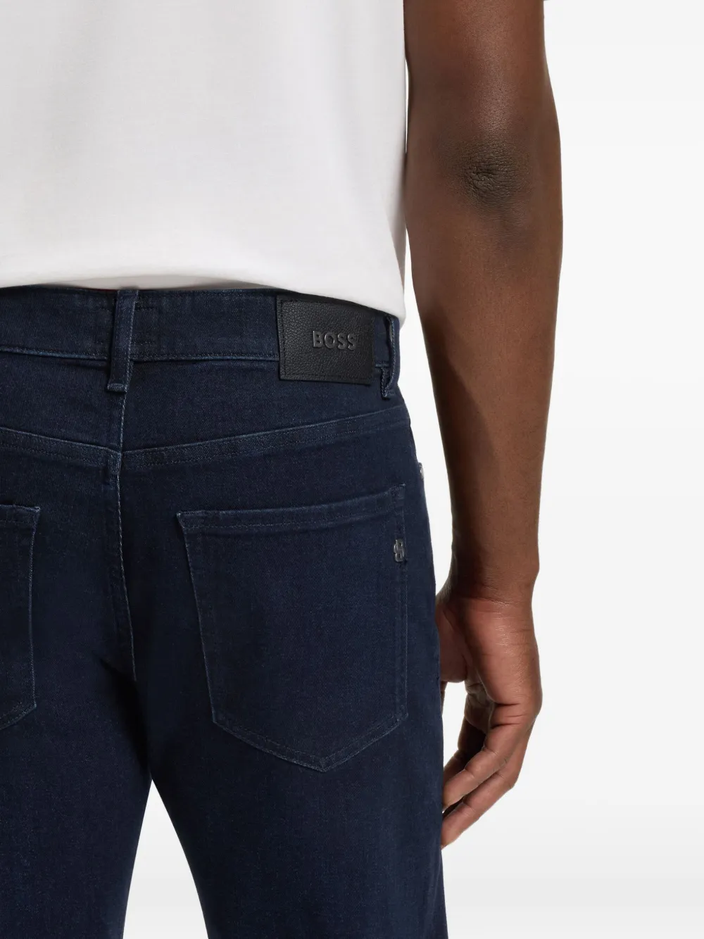 Hugo Boss Logo-plaque Jeans In Blue