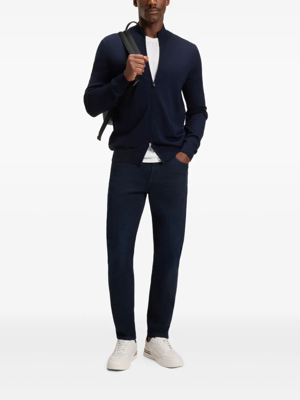 Hugo Boss Logo-plaque Jeans In Blue