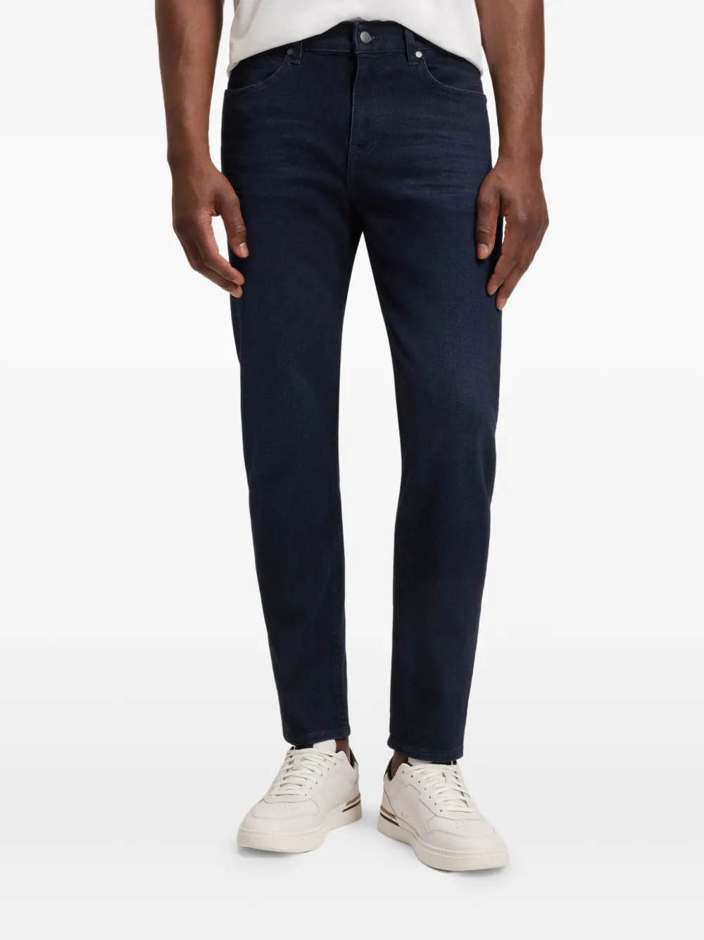 Hugo Boss Logo-plaque Jeans In Blue
