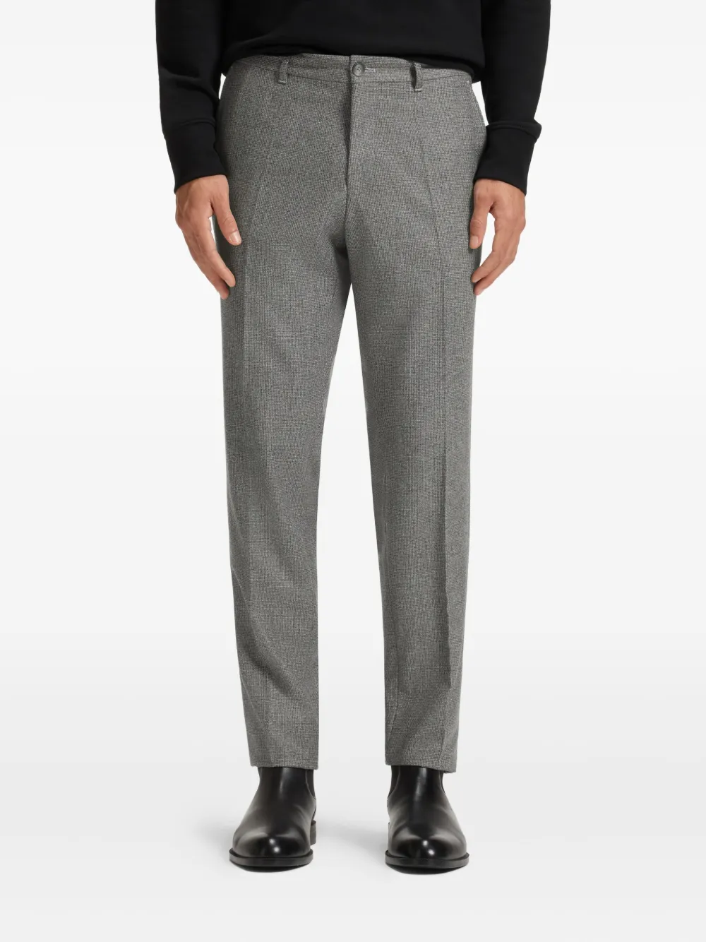 BOSS Broek met visgraatpatroon Grijs
