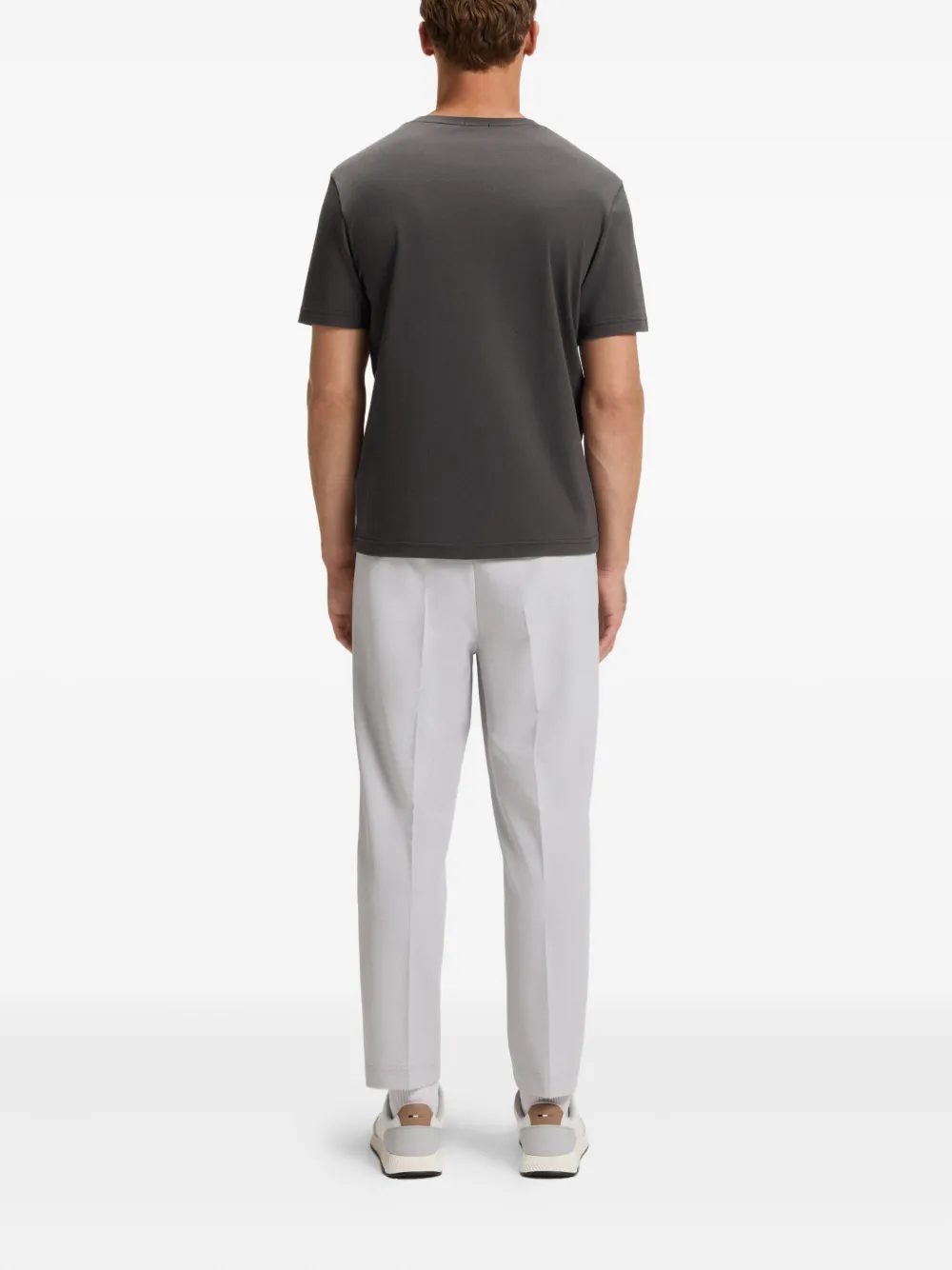 Hugo Boss Round Neck Short Sleeve T-shirt In Gray