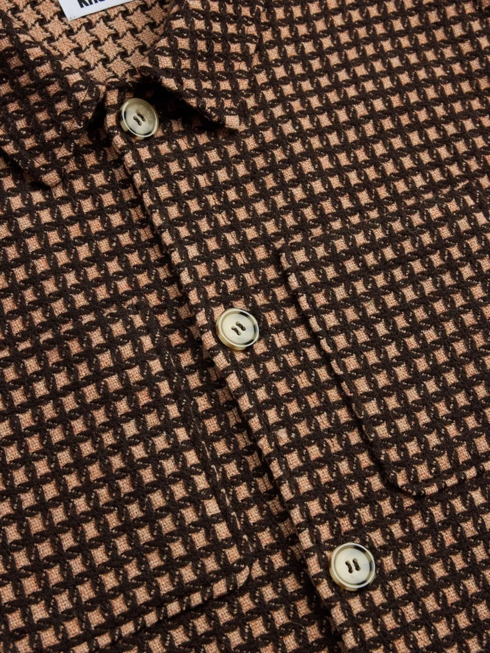 Krost Check Wool Overshirt In Neutral