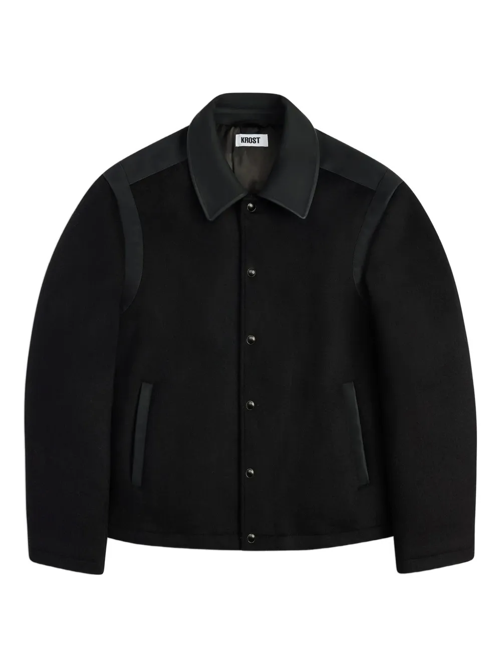 Krost Mercer Varsity Contrast-stitch Jacket In Black