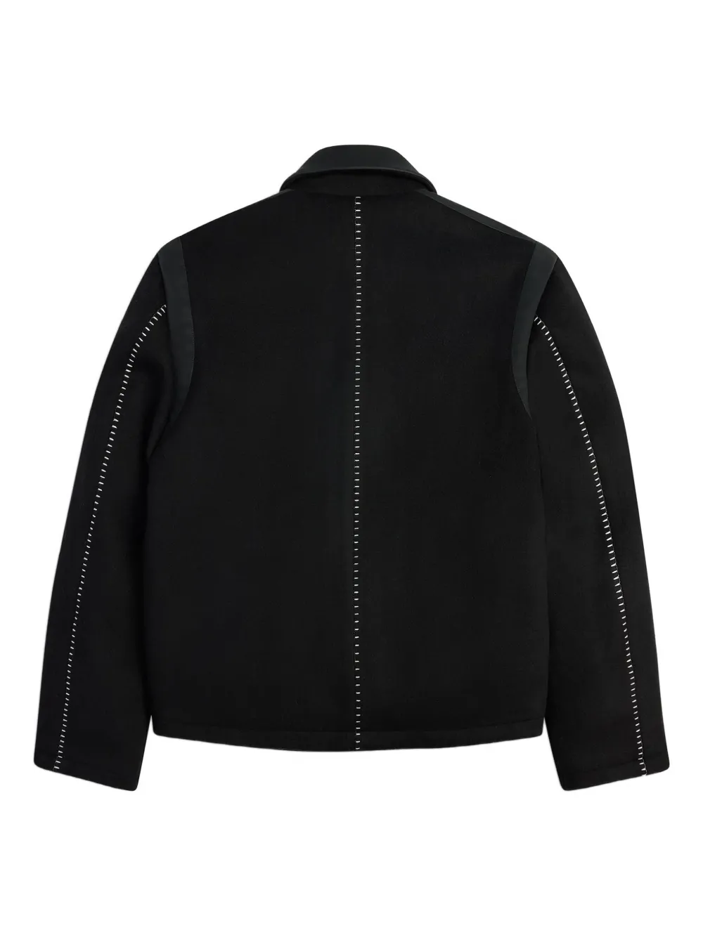 Krost Mercer Varsity Contrast-stitch Jacket In Black