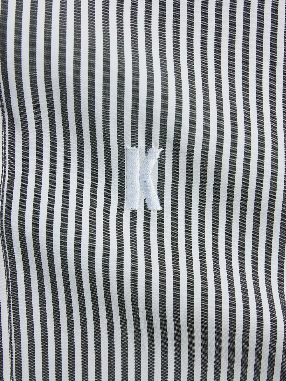 Krost Embroidered Stripe Button-up Shirt In Black