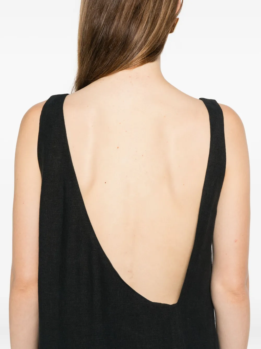 Occleus Asymmetric-neck Midi Dress In Black