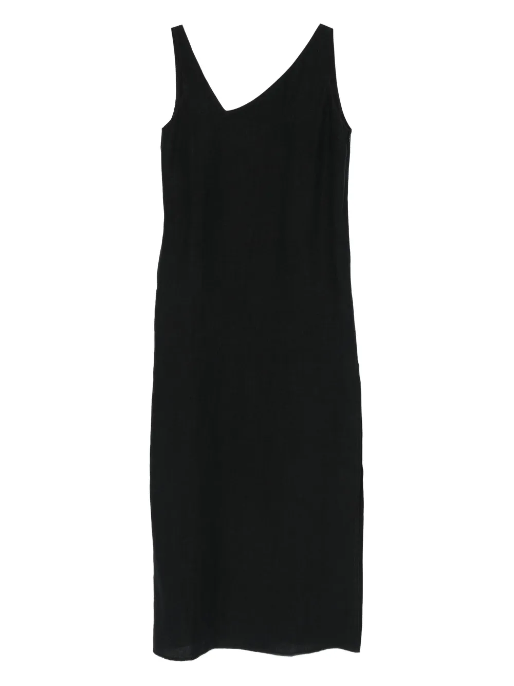 Occleus Asymmetric-neck Midi Dress In Black