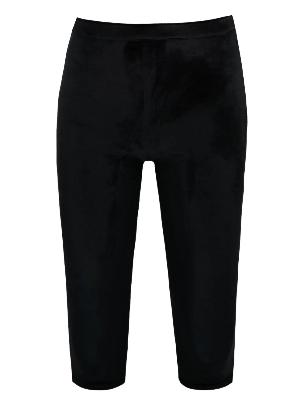 Azeeza Shreya Capri Velvet Trousers In Black