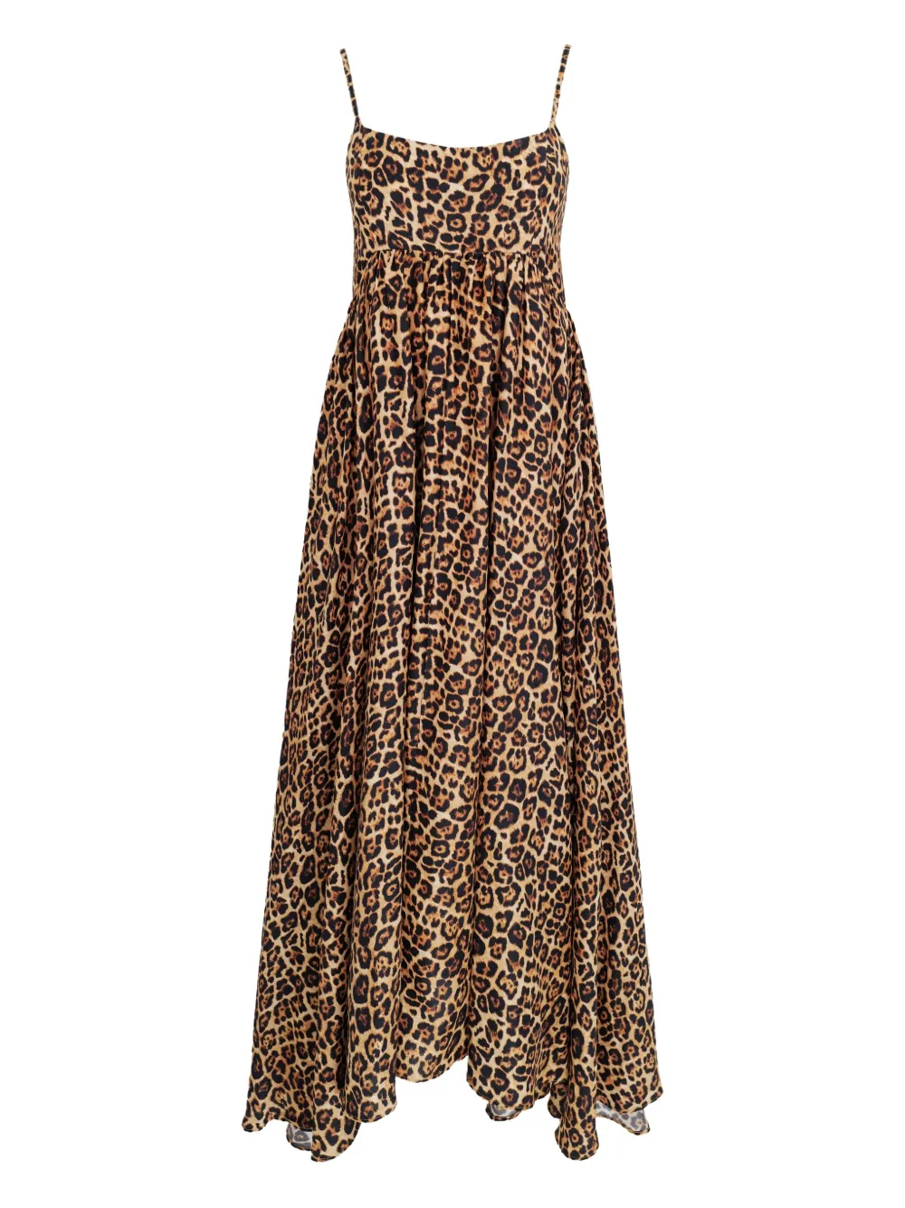 AZEEZA Rachel spaghetti-strap leopard-print midi dress | Brown | Image 1