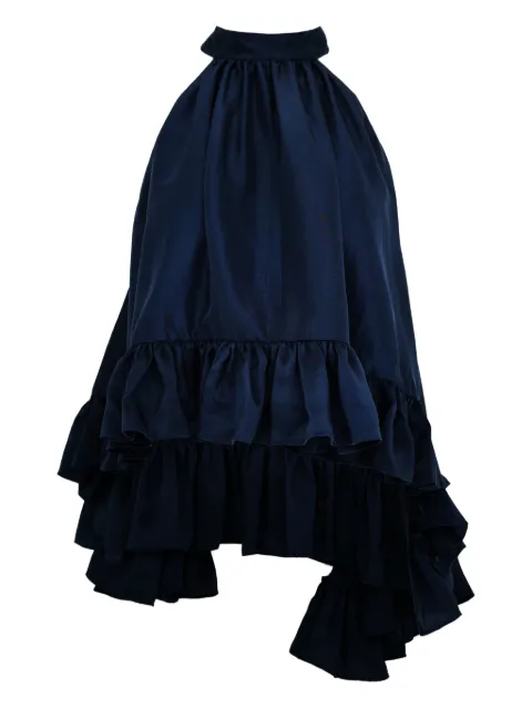 AZEEZA Plath Raw silk top