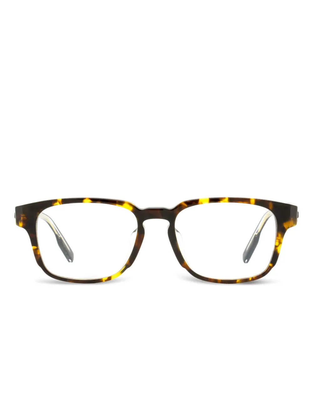 Zegna Rectangular Keyhole-bridge Glasses In Black