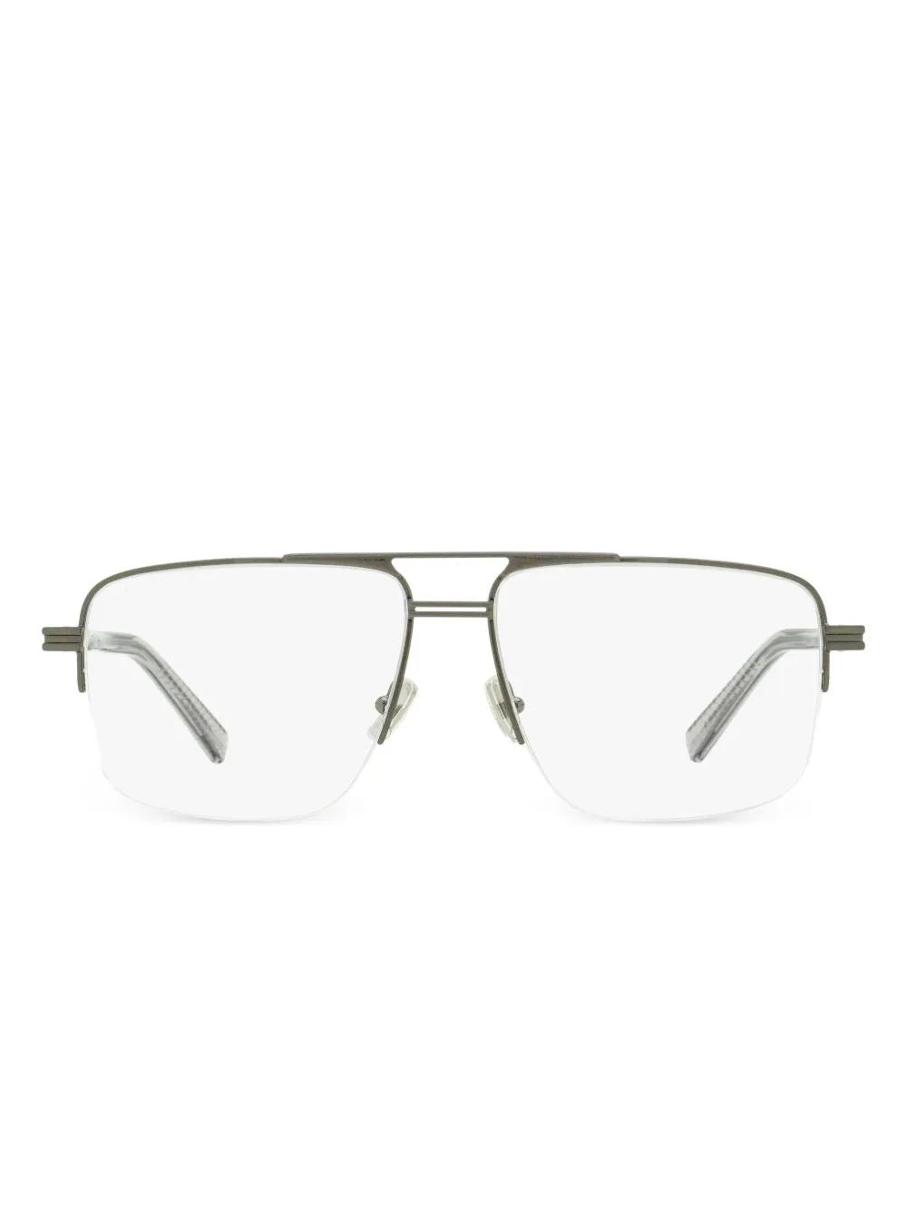 Zegna pilot-frame semi-rimless glasses - グレー Zegna pilot-frame semi-rimless glasses - グレー