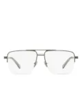 Zegna pilot-frame semi-rimless glasses - Grey