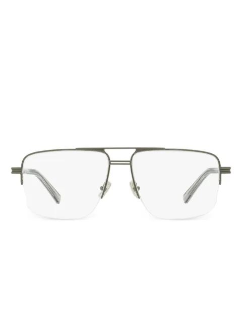 Zegna pilot-frame semi-rimless glasses