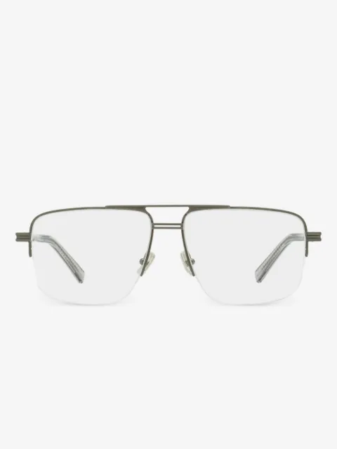 Zegna pilot-frame semi-rimless glasses
