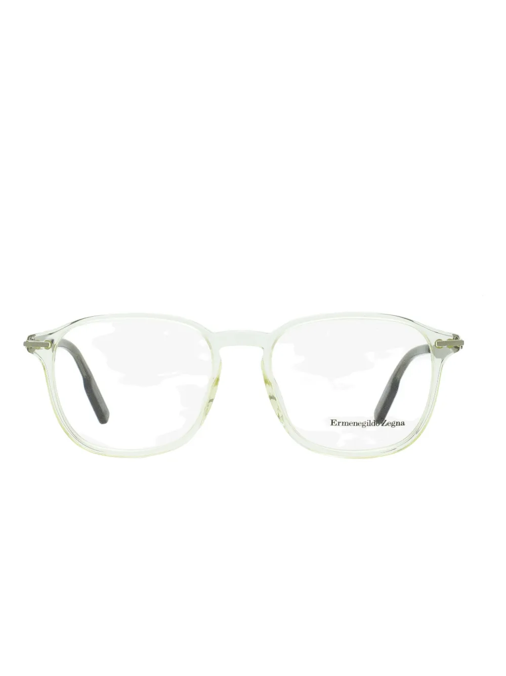 Zegna Keyhole Bridge Square-frame Glasses In Neutral