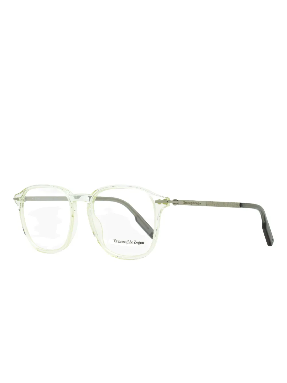 Zegna Keyhole Bridge Square-frame Glasses In Neutral