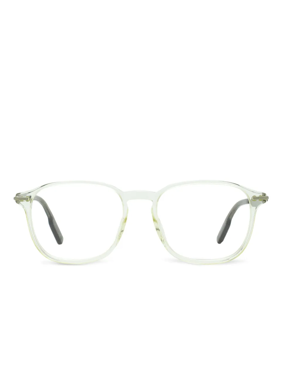 Zegna keyhole bridge square-frame glasses | Green | Image 1