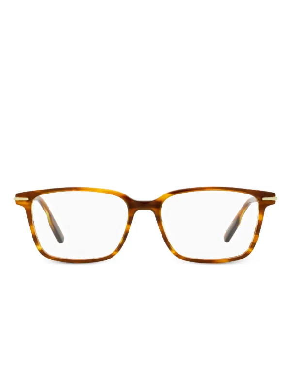 Zegna Rectangular Glasses in Brown